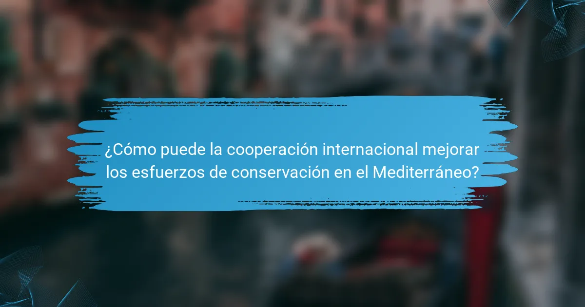 ¿Cómo puede la cooperación internacional mejorar los esfuerzos de conservación en el Mediterráneo?