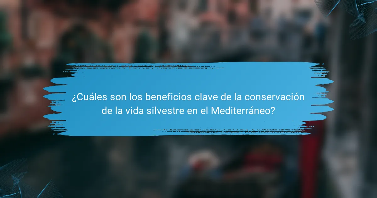 ¿Cuáles son los beneficios clave de la conservación de la vida silvestre en el Mediterráneo?