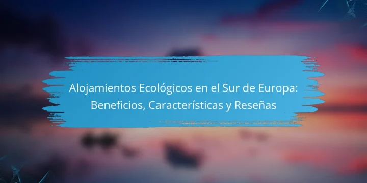 Alojamientos Ecológicos en el Sur de Europa: Beneficios, Características y Reseñas