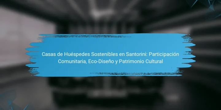 Casas de Huéspedes Sostenibles en Santorini: Participación Comunitaria, Eco-Diseño y Patrimonio Cultural