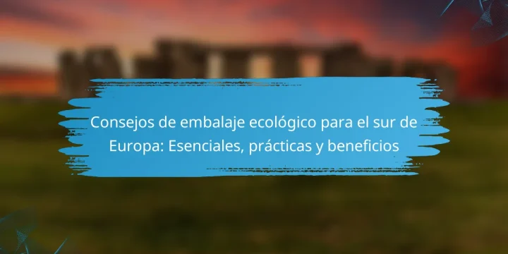 Consejos de embalaje ecológico para el sur de Europa: Esenciales, prácticas y beneficios