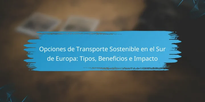 Opciones de Transporte Sostenible en el Sur de Europa: Tipos, Beneficios e Impacto