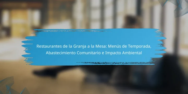 Restaurantes de la Granja a la Mesa: Menús de Temporada, Abastecimiento Comunitario e Impacto Ambiental