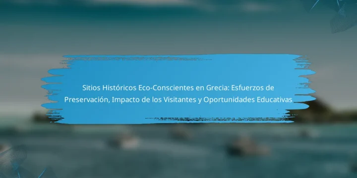 Sitios Históricos Eco-Conscientes en Grecia: Esfuerzos de Preservación, Impacto de los Visitantes y Oportunidades Educativas