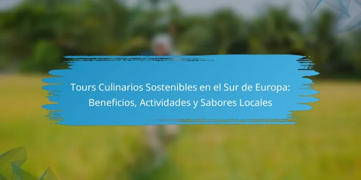 Tours Culinarios Sostenibles en el Sur de Europa: Beneficios, Actividades y Sabores Locales
