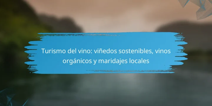Turismo del vino: viñedos sostenibles, vinos orgánicos y maridajes locales